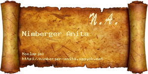 Nimberger Anita névjegykártya